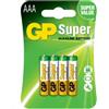 GP Batteria alcalina ministilo AAA 1,5V x 4 pz
