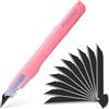 FOSHIO 9mm Taglierino di precisione Taglierino Professionale Cutter a 30° per pellicole, carta, artigianato e carta da parati, coltello da intaglio (Rosa)