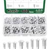 Keadic Set di 400 rivetti in alluminio massiccio con testa per braciere M2, M2,5, M3, M4, 6 mm, 8 mm, 10 mm, per la riparazione di barche, aeromobili, macchine automobilistiche