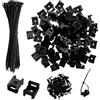 DAVIDJAMESCLARKE 110 fascette stringicavo, Base di Fissaggio per Fascette Fermacavi, Supporti per Fascette Fermacavi, calze di fissaggio con 110 fori per vite, in nylon, per la casa, l'ufficio, la gestione dei cavi