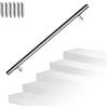 Randaco - Corrimano in acciaio inox per scale, corrimano da parete, corrimano per scala, con supporto a parete e terminali, per scale interne ed esterne, balcone, parapetto, lunghezza: 100 cm