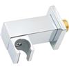 Zeroupshop Supporto da parete in ottone massiccio per soffione doccia, in rame, con presa sicura, per finitura oro spazzolato opaco, bianco