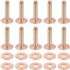 QUARKZMAN 50 Set Rivetti e Rondelle in Rame, 12x4x19mm Rivetti in Rame Solido per Forniture Fai Da Te in Pelle, Tono Rame