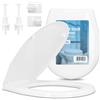 Instalguru Copriwater Sedile WC Universale Coperchio Bianco Ovale Coperchio WC Montaggio Facile Pulizia Semplice Design Ergonomico