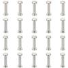 PATIKIL Viti Chicago, 20 Set M4x20mm Ottone Nichelato Femmina Piatta Vite Chicago Vite Phillips Vite A Bindaggio Rivetti Per Cinture In Pelle Album Fotografici Scrapbook, Argento