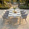 MIlani Home JERRI - set tavolo in alluminio cm 90/180 x 90 x 75 h con 8 Poltrone Dynamo