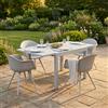 MIlani Home JERRI - set tavolo in alluminio cm 90/180 x 90 x 75 h con 4 Poltrone Dynamo