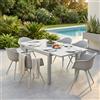 MIlani Home JERRI - set tavolo in alluminio cm 90/180 x 90 x 75 h con 6 Poltrone Dynamo