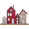 Case in legno rosso e naturale