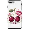 Fruit Cherries Lover Gifts Custodia per iPhone 7 Plus/8 Plus Red Lips and Cherries Cherry Lover Fruit Retro