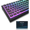 Womier Pudding Keycaps - Set di tasti PBT 165, Shine Through, profilo OEM, compatibilità universale per tastiere 100%, 75%, 65%, 60%, nero