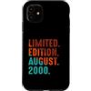 August 2000 Birthday Gift For Year 2000 Custodia per iPhone 11 Edizione Limitata Agosto 2000 Compleanno