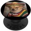 Funny Chihuahua Dog Spanish Meme Art (Hi Hola Divertente Chihuahua Cane Sombrero Sfocato Spagnolo Meme PopSockets PopGrip Adesivo