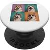 Samoyed Puppy Lover PS Samoiedo Pet Face Portrait Photobooth con occhiali da sole PopSockets PopGrip Adesivo