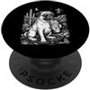 Cosmic Canine Apparel Rilassato Pug Dog Desert UFO Iced Drink Grafica PopSockets PopGrip Adesivo