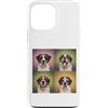 Saint Bernard Puppy Lover PS Custodia per iPhone 13 Pro Max Saint Bernard Pet Face Portrait Photobooth con occhiali da sole