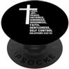 Church Bible Verses for Pastor Clergy Pr Galati 5:22 5 22 Dio Gesù Cristiano Frutta Spirito Amore PopSockets PopGrip Adesivo