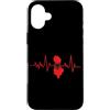 LoveAlbania Custodia per iPhone 16 Plus Mappa della bandiera del battito cardiaco dell'Albania