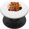 Cute Kawaii Beaver Drinks Boba Bubble Te Carino Beaver Kawaii Anime Bere Bubble Tea Ragazza Bambini PopSockets PopGrip Adesivo