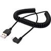 System-S Cavo USB 2.0 200 cm tipo A maschio a micro B maschio angolo a spirale nero