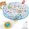 Potaroma Giocattoli interattivi per gatti, palla a rotolamento rapido nel tappetino da gioco, movimento automatico attivato dal movimento, gioco nascondino e cerca per esercizi al chiuso, tappetino da