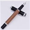 erofa Jinhao 8802 - Penna stilografica, pennino medio, in legno marrone con astuccio