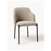 Westwing Collection Sedia imbottita in bouclé con braccioli Felicia