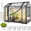 Ysislybin Kit di Piantagione, Serra da Balcone con 6 Piccoli Vasi da Fiori e Lampada per Piante Copertura PVC 60 x 40 x 50 cm Serra da Giardino Resistente Alle Intemperie Trasparente per Giardino Balcone