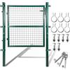 Ansobea Cancello da giardino, verde, 125 x 100 cm, con serratura, per cancello da giardino, recinzione a griglia