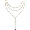 SINGULARU - Collana Triple Chic Drop. Acciaio avec Placcatura in oro 18 kt et Pietra naturale. Gioielli da donna.