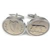 OCC Old Coin Cufflinks Gemelli originali dello Scellino irlandese del 1968, ideali per 57° compleanno, 23 mm, SLV
