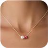 Turandoss Collana da donna con pietra portafortuna, con ciondolo rotondo in oro 14 carati, regalo personalizzato per mamma, donna, ragazza, ragazza, ragazza, ragazza, 12 mesi, 40+6cm, Metallo, Rubino