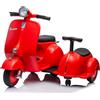 Piaggio Vespa con Sidecar Small Elettrica 6V per Bambini Rossa