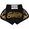 YEAHDOR Muay Thai Shorts - Pantaloncini da Boxe Bambini Pantaloncini per Allenamento MMA Combattimento in Gabbia e Arti Marziali Pantaloni Corti Sportivi Nero 8-12 Anni