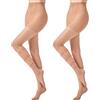 Aaronano Collant a compressione da donna, trasparenti, modellanti, 30 denari, 2 paia, naturale, M