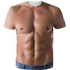 PINTUTU Divertente Maglietta con Muscoli 3D novità Stampa Digitale Tops Maglietta con Muscoli Finti Casual Streetwear Cosplay Modello Muscolare Camicetta Fitness