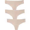 Lovable Slip Perizoma, Mutande Senza Cuciture, Taglio Laser, Seamless, Intimo Invisibile, Microfibra, Pacco da 3, Free Cut Panties Donna X3