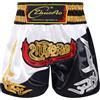 Oyolan Bambino Ragazzo Pantaloncini Muay Thai Boxe MMA Kick Boxing Arti Marziali Pantaloni Corti Allenamento 5-16 Anni, Bianco&Nero, 9-10 Anni