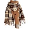 Ngbbby Sciarpa Invernale da Donna, Sciarpa Scozzese Marrone, Sciarpe Lunghe Invernali da Donna 71x26 Pollici