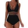 Vuncio Costume da Bagno Donna Intero Curvy Sexy Taglie Forti Eleganti Costume Intero Donna Contenitivo Push up Sportivo Spiaggia Piscina Mare Monokini (Black, M)
