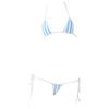 SINMIUANIME Donne Stile Giapponese Anime Lingerie Sexy Blu/Rosa A Righe Micro Bikini Cosplay Reggiseno e Mutandine Set, 292 blu, L