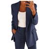 Jinitaimei Blazer Donna, Giacca da Abito da Donna Temperamento Slim Cardigan A Maniche Lunghe con Risvolto Primaverile E Autunnale
