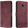 Bravoday Cover per Galaxy J730 / J7 2017, Flip Custodia in Pelle PU Portafoglio Custodia per Galaxy J730 / J7 2017, con Slot per Schede, Vino Rosso