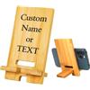 XQIGI Supporto per telefono in bambù personalizzato con foro di ricarica, supporto per cellulare in legno rimovibile personalizzato, compatibile con tutti i telefoni cellulari (personalizzato)