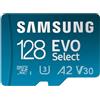 Samsung Memorie EVO Select Scheda MicroSD da 128GB, UHS-I U3, fino a 160 MB/s, compatibile con Smartphone, Tablet, Console Gaming, GoPro