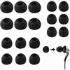 Funalix 9 Paia Gommini Auricolari in Silicone Nero, Gommini Cuffie Specifici per Cuffie Intraurali, Morbidi e Anti-Caduta (Nero S/M/L)