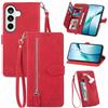 Fertuo Cover per Samsung Galaxy S26, Custodia a Libro in Pelle PU Flip Case con Porta Carte, Chiusura Magnetica e Cinturino [Disegni di Fiori] Portafoglio Interno Silicone Antiurto, Rosso