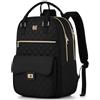RJEU Zaino da donna per computer portatile da 15,6 pollici, zaino per la scuola per ragazze e adolescenti, borsa da lavoro, borsa da lavoro, zaino da donna, regalo per donne, nero