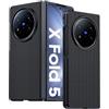 QJONSIU Cover Compatibile con vivo X Fold 5, Antigraffio Cover Protettiva in PC Rigido Case Carbonio Fibra Texture-Nero