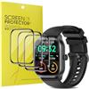 Blueshaweu Pellicola protettiva compatibile con smartwatch zaisia QS19 ‎2,01, HD trasparente e flessibile in PET [3 pezzi] compatibile per zaisia QS19 ‎2,01 Smartwatch (Nero)